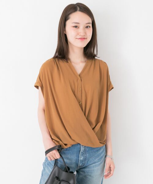 セール Acuta バー釦半袖ブラウス (シャツ・ブラウス セール Acuta バー釦半袖ブラウス (シャツ・ブラウス
