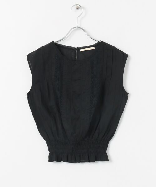 ＊＊URBAN RESEARCH / アーバンリサーチ シャツ・ブラウス | ne Quittez pas　ウエストゴムレースノースリーブ（BLACK）