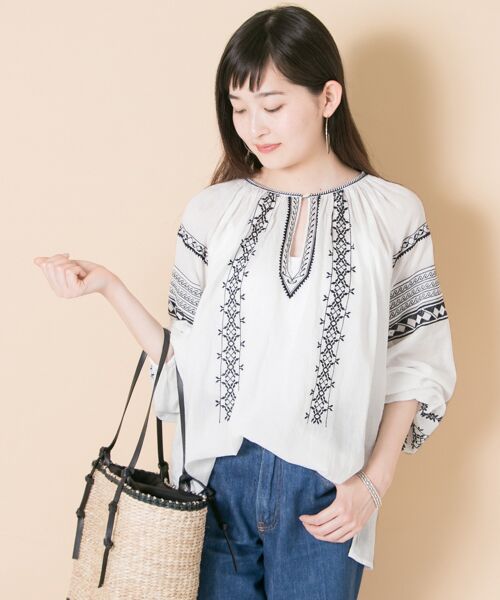 セール】 india刺繍チュニックブラウス （シャツ・ブラウス