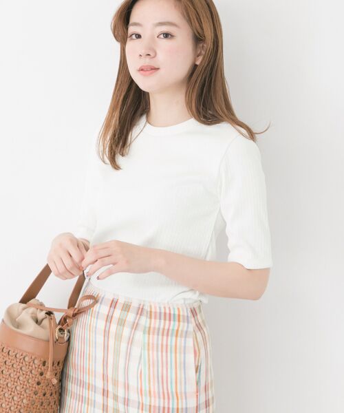 ＊＊URBAN RESEARCH / アーバンリサーチ Tシャツ | 機能素材ワイドリブカットソー（OFFWHITE）