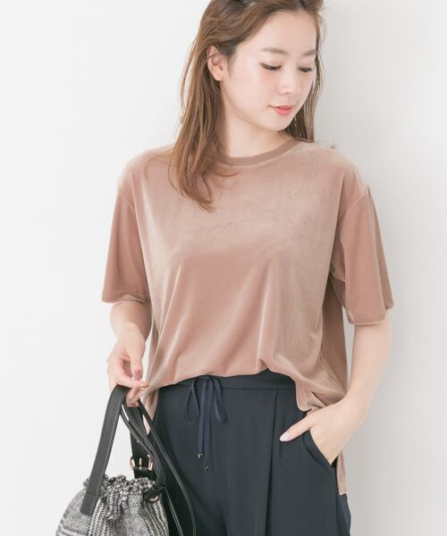 ＊＊URBAN RESEARCH / アーバンリサーチ Tシャツ | ベロアTシャツ（BEIGEPINK）