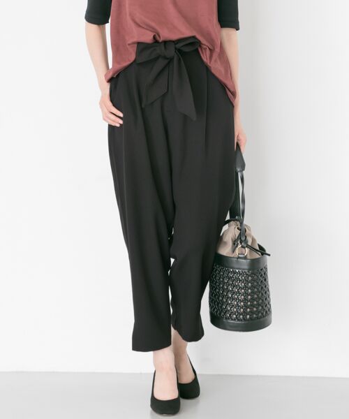 ＊＊URBAN RESEARCH / アーバンリサーチ その他パンツ | イージーケアウエストリボンパンツ（BLACK）