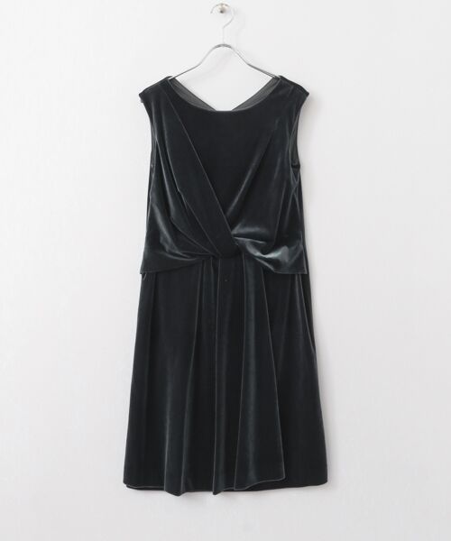 ＊＊URBAN RESEARCH / アーバンリサーチ ドレス | COUTURE MAISON　ベロアドレープワンピース（チャコールグレー）