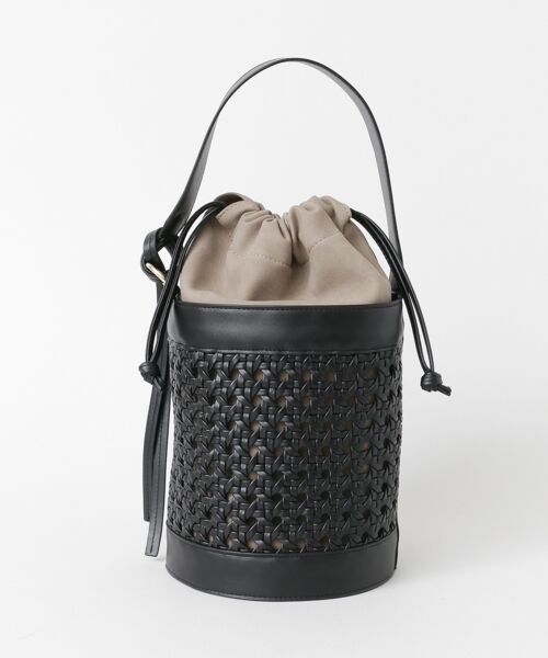 ＊＊URBAN RESEARCH / アーバンリサーチ ショルダーバッグ | LAUGOA　編みこみショルダーBAG（Black）