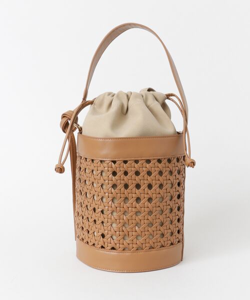 ＊＊URBAN RESEARCH / アーバンリサーチ ショルダーバッグ | LAUGOA　編みこみショルダーBAG（Camel）