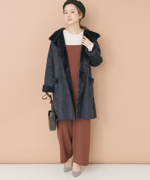 アーバンリサーチ【美品】フェイクムートンコート　ブラウン URBAN RESEARCH - 最終値下げ!美品☆アーバンリサーチ ムートン