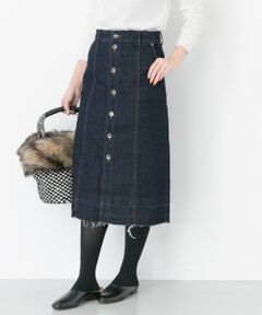 フロントボタンデニムスカート