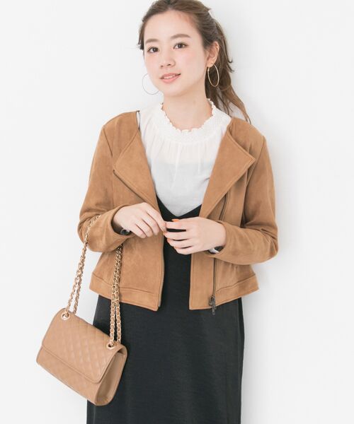 ＊＊URBAN RESEARCH / アーバンリサーチ ブルゾン | Acuta　ボンディングノーカラージャケット（CAMEL）