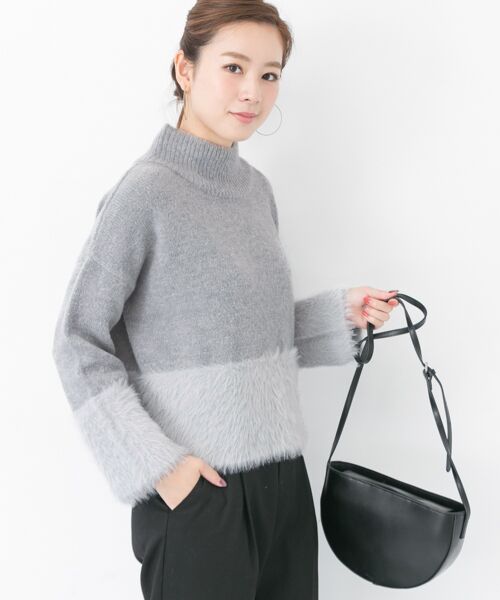 ＊＊URBAN RESEARCH / アーバンリサーチ ニット・セーター | フェザーヤーンボリュームニット（GRAY）