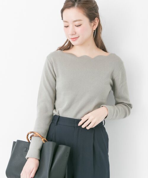 ＊＊URBAN RESEARCH / アーバンリサーチ ニット・セーター | スカラップニット（MINT GRAY）