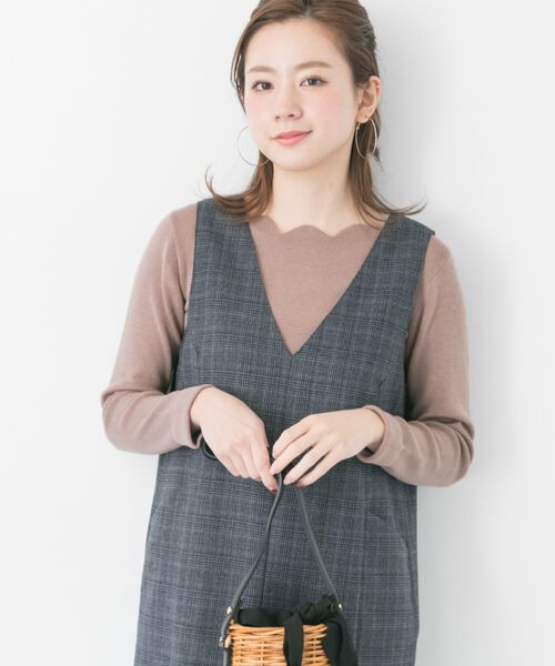 ＊＊URBAN RESEARCH / アーバンリサーチ ニット・セーター | スカラップニット（LVD.GRAY）