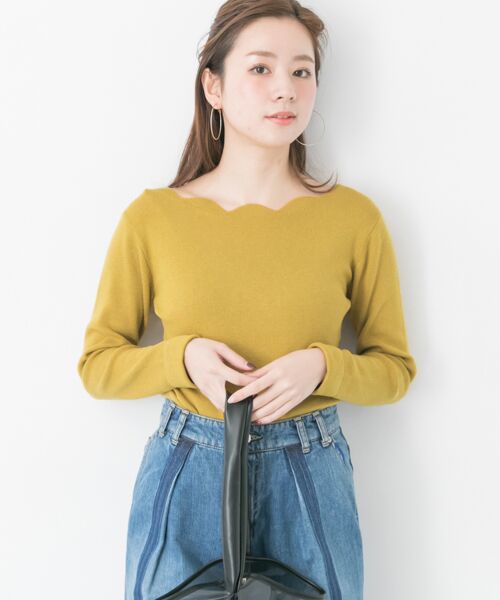 ＊＊URBAN RESEARCH / アーバンリサーチ ニット・セーター | スカラップニット（YELLOW）