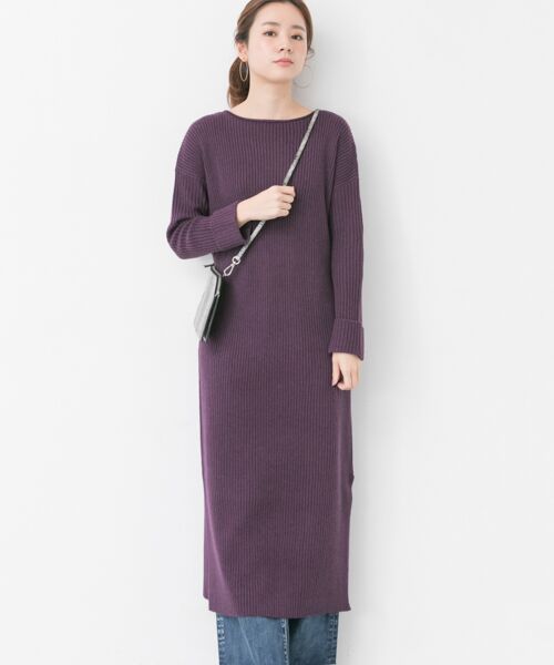 ＊＊URBAN RESEARCH / アーバンリサーチ ワンピース | リブニットロングワンピース（PURPLE）