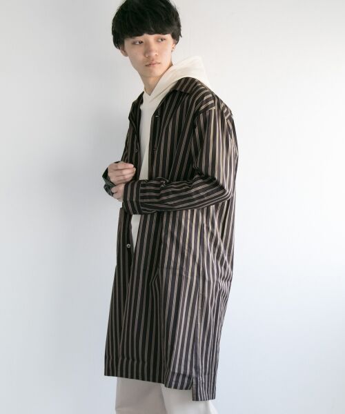 ＊＊URBAN RESEARCH / アーバンリサーチ その他アウター | ガウンシャツ（BLK STRIPE）