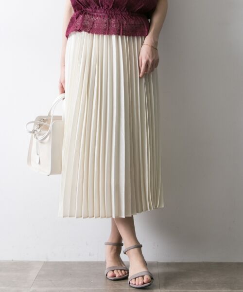 ＊＊URBAN RESEARCH / アーバンリサーチ スカート | 箔プリーツスカート（WHITE）