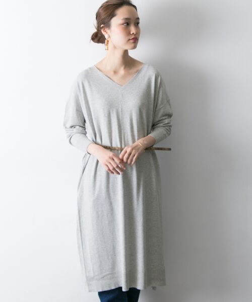 ＊＊URBAN RESEARCH / アーバンリサーチ チュニック | サイドスリットニットチュニック（杢GRAY）