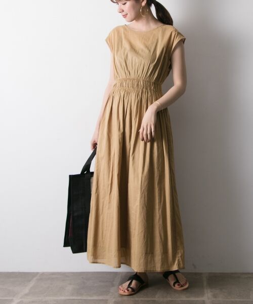 ＊＊URBAN RESEARCH / アーバンリサーチ ワンピース | ウエストシャーリングマキシワンピース（BEIGE）