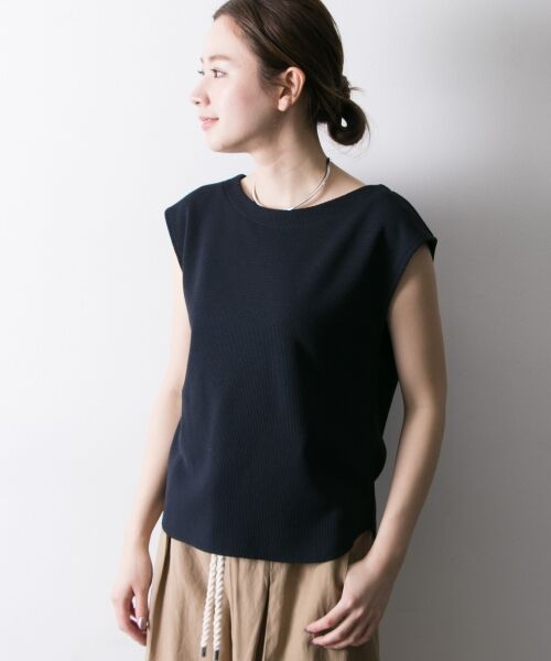 ＊＊URBAN RESEARCH / アーバンリサーチ Tシャツ | 機能素材サーマルボートネックカットソー（D.NVY）