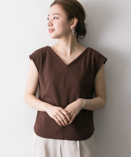 ＊＊URBAN RESEARCH / アーバンリサーチ Tシャツ | 機能素材サーマルVネックカットソー（BRN）