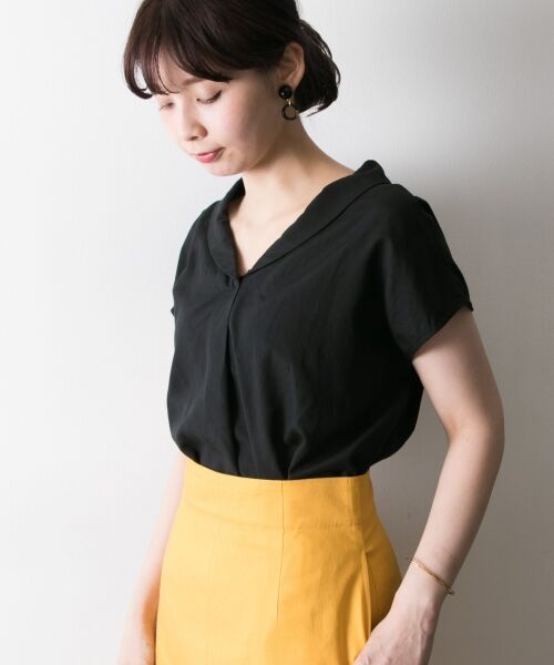 ＊＊URBAN RESEARCH / アーバンリサーチ シャツ・ブラウス | テンセルタイプライターショールカラーブラウス（BLACK）