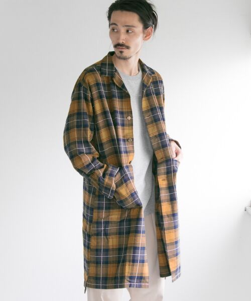 ＊＊URBAN RESEARCH / アーバンリサーチ その他アウター | チェックガウンシャツ（YEL/NVY）