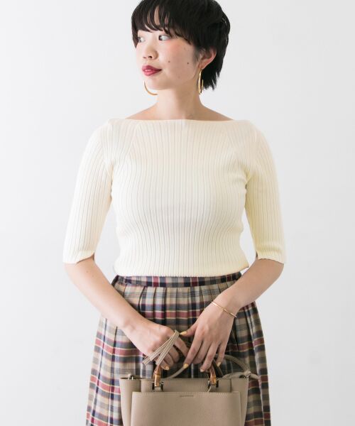 ＊＊URBAN RESEARCH / アーバンリサーチ ニット・セーター | ワイドリブニット(5分袖)（OFF）