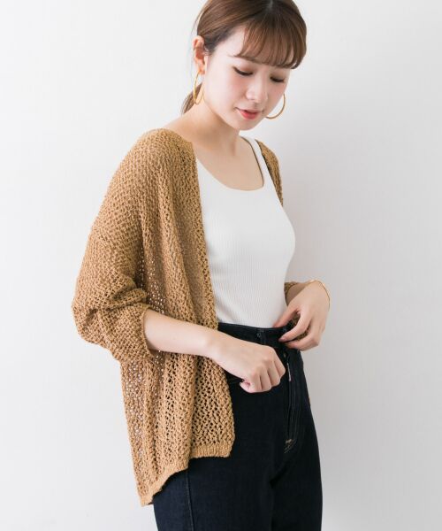専用♡新品未使用 NYブランド エメラルドの綺麗色ガウンニットカーディガン カーディガン ラウンドネックニットカーディガン レディース