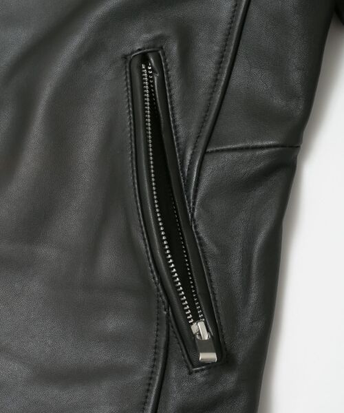 極美品◎アーバンリサーチ ラムレザージャケット シングルライダース シープスキン セール】 シープスキンレザーシングルライダースジャケット