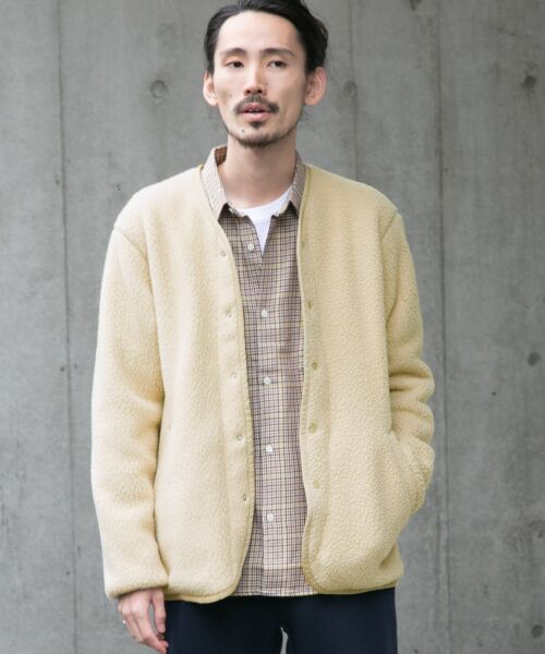 ＊＊URBAN RESEARCH / アーバンリサーチ その他アウター | POLARTECノーカラーカーディガン（BEIGE）