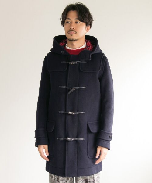 美品　ロンドントラテディション　アーバンリサーチ別注 ロングダッフルコート 紺 セール】 LONDON TRADITION×URBAN RESEARCH 別注ダッフルコート