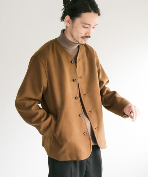 ＊＊URBAN RESEARCH / アーバンリサーチ ブルゾン | サーモライトメルトンノーカラーブルゾン（camel）
