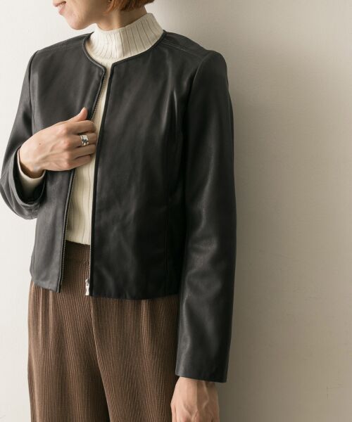 ＊＊URBAN RESEARCH / アーバンリサーチ レザーブルゾン・ジャケット | CELFORD　アーティフィカルレザーブルゾン（BLK）