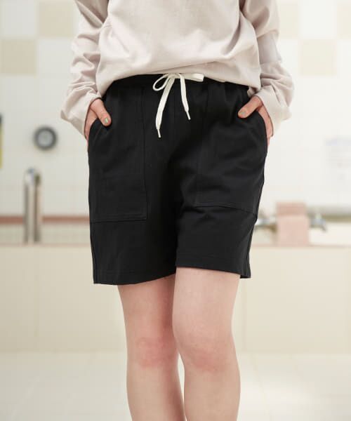 ＊＊URBAN RESEARCH / アーバンリサーチ ショート・ハーフ・半端丈パンツ | URBAN SENTO×HAAG　SHORT PANTS（BLACK）