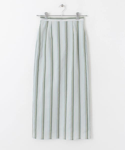＊＊URBAN RESEARCH / アーバンリサーチ スカート | カラーストライプIラインスカート（GREEN）