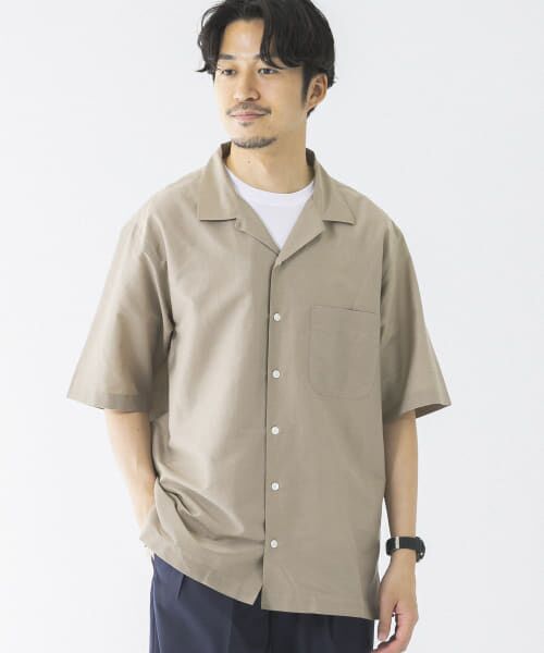 ＊＊URBAN RESEARCH / アーバンリサーチ シャツ・ブラウス | コットンシルクショートスリーブオープンカラーシャツ（BEIGE）