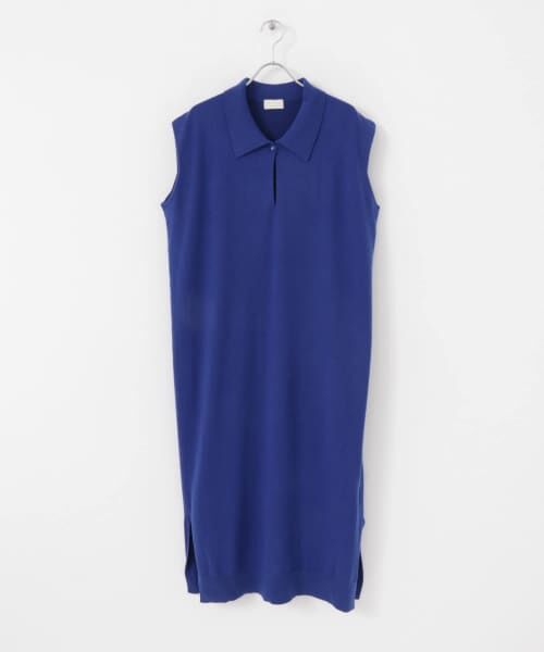 ＊＊URBAN RESEARCH / アーバンリサーチ ワンピース | w cashmere　ポロシャツドレス（cosmicblue）