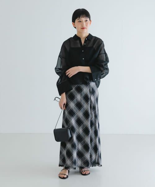 ☆rinrinparts販売お休み中さま専用☆アーバンリサーチチェックスカート他 セール】 バイアスチェックフリンジスカート （スカート