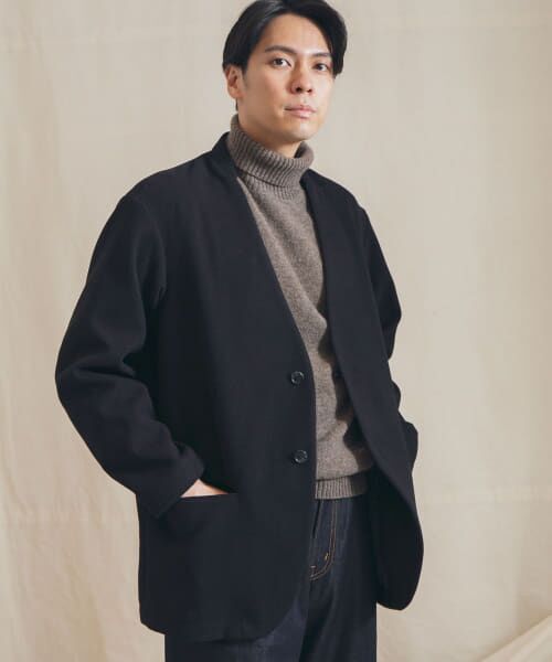 【美品】『UR TECH』起毛ノーカラー2Bジャケット セール】 『UR TECH』起毛ノーカラー2Bジャケット （その他