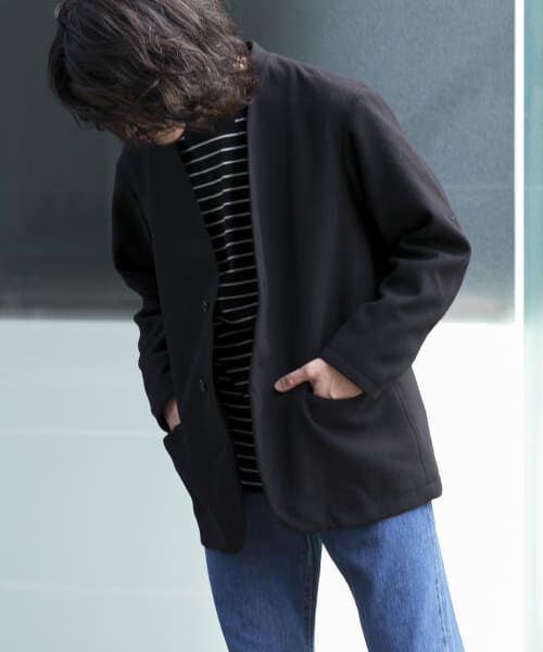 【美品】『UR TECH』起毛ノーカラー2Bジャケット セール】 『UR TECH』起毛ノーカラー2Bジャケット （その他