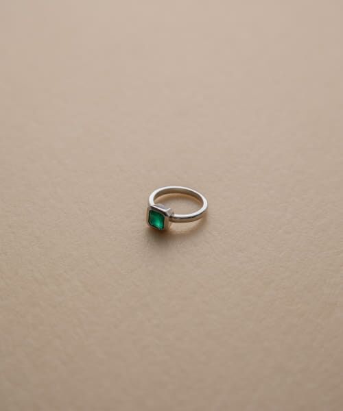 ＊＊URBAN RESEARCH / アーバンリサーチ リング | decor『デコール』　石のリング グリーンオニキス（Silver）