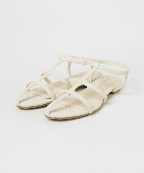 ＊＊URBAN RESEARCH / アーバンリサーチ サンダル | アンクルゴムナローストラップサンダル（WHITE）