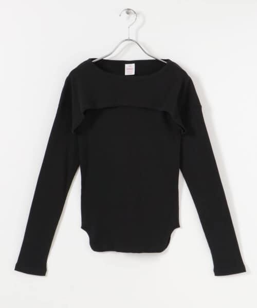 ＊＊URBAN RESEARCH / アーバンリサーチ Tシャツ | 『別注』Healthknit×URBAN RESEARCH　レイヤードカットソー（BLACK）