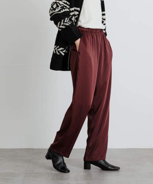 ＊＊URBAN RESEARCH / アーバンリサーチ その他パンツ | サテンイージーパンツ（BORDEAUX）