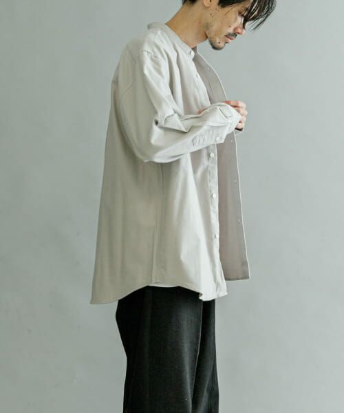 ＊＊URBAN RESEARCH / アーバンリサーチ シャツ・ブラウス | 『UR TECH』バンドカラーシャツ（ICEGRAY）