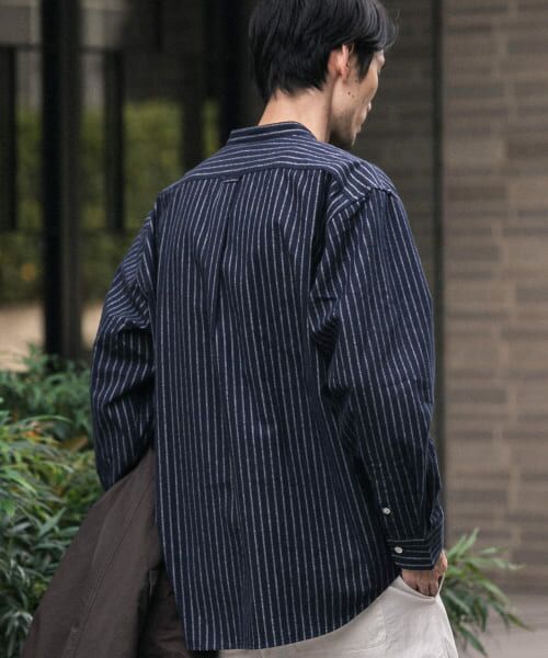＊＊URBAN RESEARCH / アーバンリサーチ シャツ・ブラウス | 『UR TECH』バンドカラーシャツ（STRIPE）