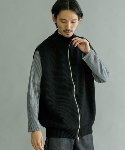 URU ニットベスト　Black ROOP TOKYO ベスト ジレ 透かし編みベスト オーバーサイズ