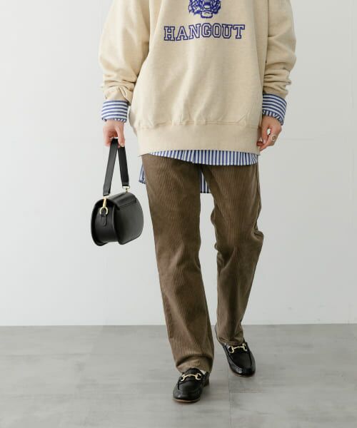 URBAN RESEARCHコーデュロイセミワイドパンツ URBAN RESEARCH DOORS｜コーデュロイタックワイドパンツ