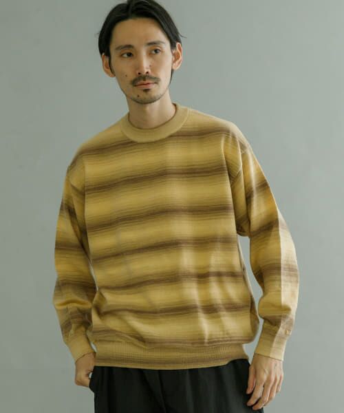 ＊＊URBAN RESEARCH / アーバンリサーチ ニット・セーター | マルチボーダークルーネックニット（YELLOW）