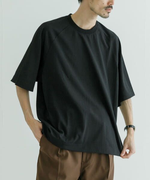 ＊＊URBAN RESEARCH / アーバンリサーチ Tシャツ | 『XLサイズあり』『UR TECH ひやサラクール』リラックスTシャツ（BLACK）
