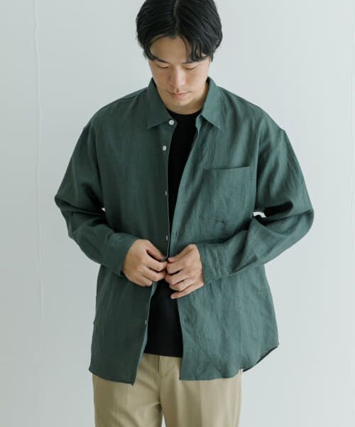＊＊URBAN RESEARCH / アーバンリサーチ シャツ・ブラウス | LinenOverShirts（GREEN）